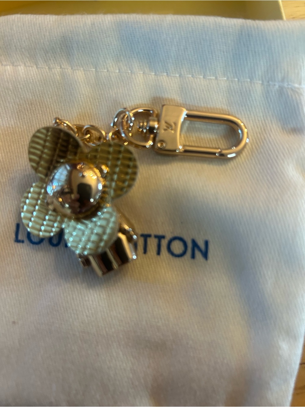 Louis Vuitton Gold Floral Key & Card Holder Charm